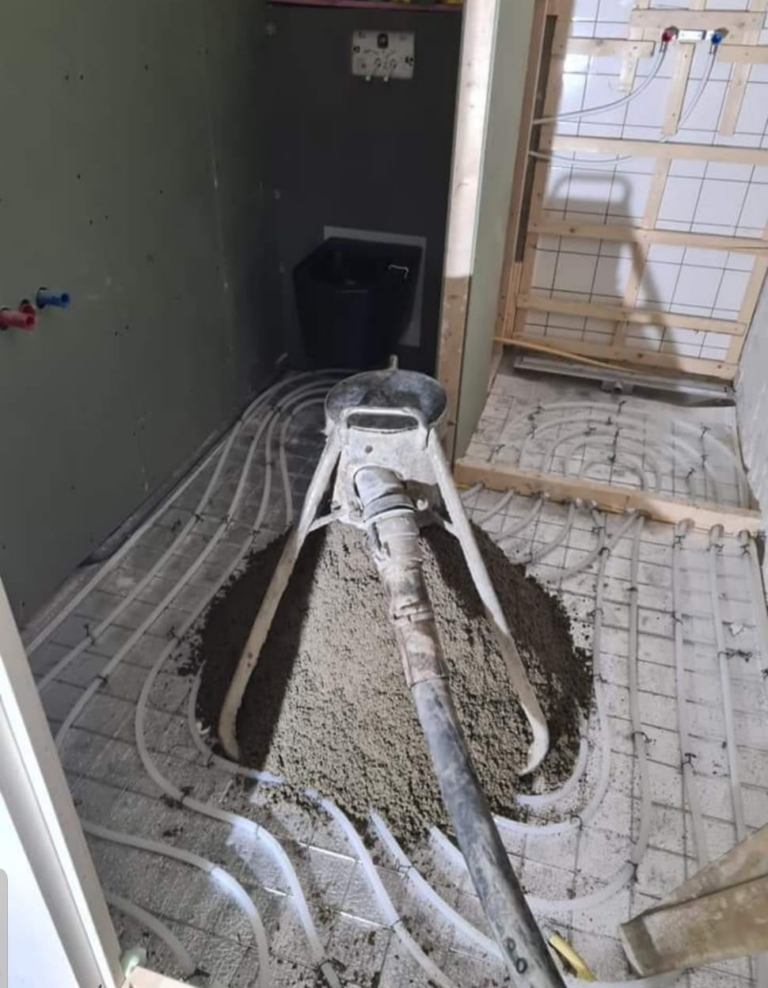 Zandcementvloer afdekken - JB Vloerverwarming